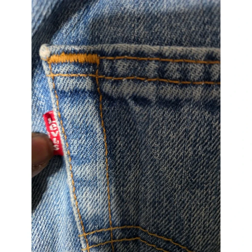 Levis 501 Original Fit Mens Jeans Blue Denim Button Fly Straight Leg
